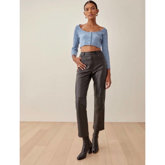 NWT Reformation Nathalia Regenerative Wool Crop Cardigan (size XL) - Picture 3 of 10